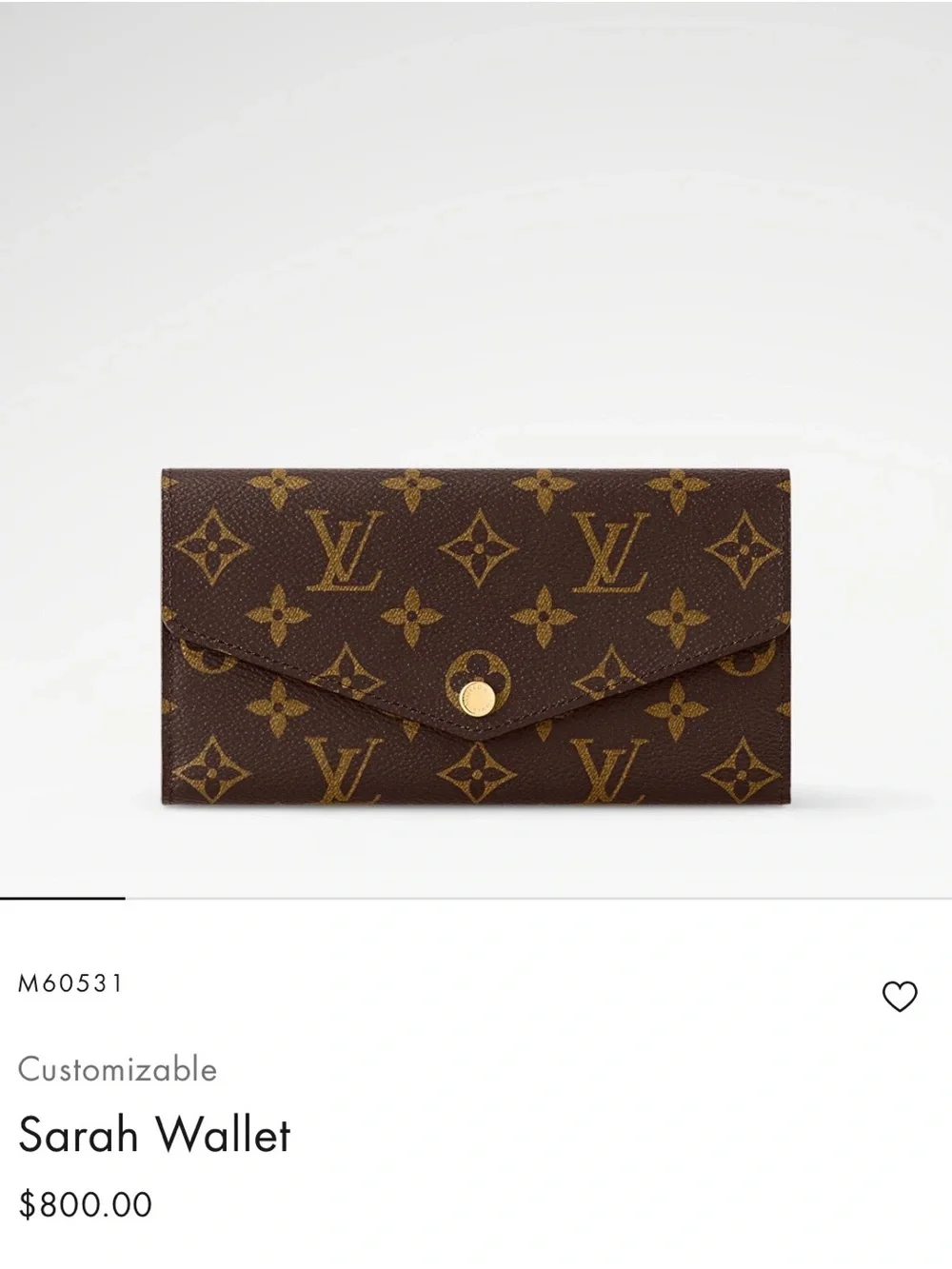 Louis Vuitton Sarah Wallet
